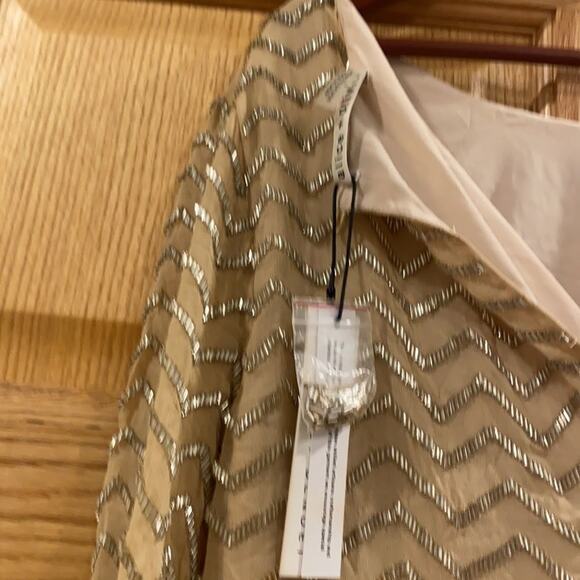 Alice+Olivia Midi Dress Nude/Silver/Gold - Picture 6 of 12